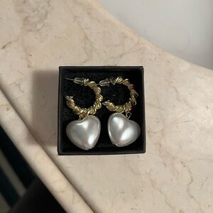 Gold & silver heart earrings